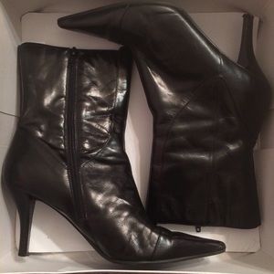 Black leather boots
